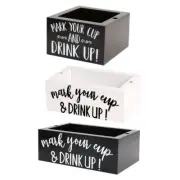 Coffee Station Rack for Organizing Cups and Accessories Wooden Storage Box