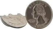 Hinged Bite and Folding Quarter Coin, Magic Trick Cool Quarter for Pranks, Tricks and More