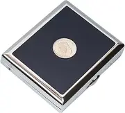 [Lorxilar] Cigarette Case Leather Stainless Steel Cigarette Case Box Regular Size Cigarette Pocket Holder Men Women,One Size,I