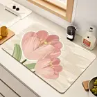 Non-slip Draining Mat Diatomaceous Drain Pad Dish Drying Mat Table Decor