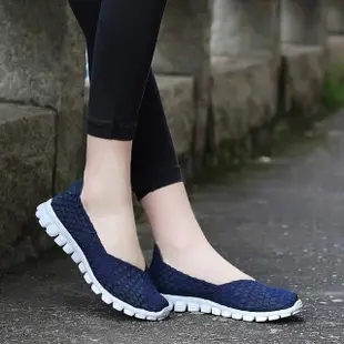 【SPRING】輕量休閒鞋 V口休閒鞋/舒適彈力織帶V口造型輕量休閒鞋(藍)