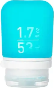 Refillable Silicone Travel Bottle | Locking Lid | Aqua, Small (1.7 fl.oz; 53ml)