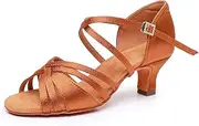 [Rosefinch] Latin Dance Shoes for Women Classic Styles Salsa Ballroom Performance Shoes Professional Practice Dance Shoes 5/7 cm Heel, 34-43 EU