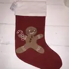 Pottery Barn Holiday Icons Mr. Spice Gingerbread Crewel Christmas Stocking