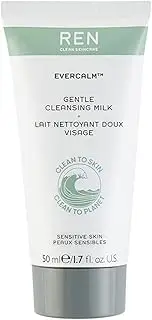 REN Clean Skincare Evercalm™ Gentle Cleansing Milk, Face Cleanser for Sensitive Skin, Travel Size 50ml
