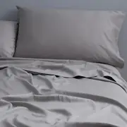 Canningvale Alessia Sheet Set - Carrara White, King Single, Bamboo Cotton