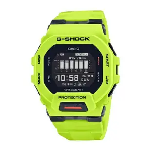 【CASIO 卡西歐】G-SHOCK 智慧型運動好夥伴藍芽運動數位錶-螢光黃(GBD-200-9)