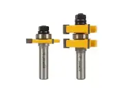 Premium 1-1/4 Inch Router Bits Tongue & Groove Set for Precision Woodworking
