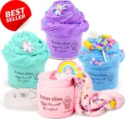 Fluffy Slime Kit, Unicorn, Candy, Rainbow Charms, DIY, Butter Slime