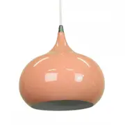 Kirby Inverted Bowl Metal Cord Drop Pendant Light Lamp - Beige Red.