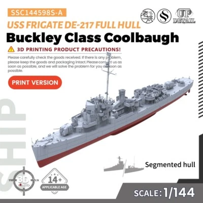 SSMODEL SSC144598S-A 1/144 Model USS Buckley Class Coolbaugh Frigate FULL HULL