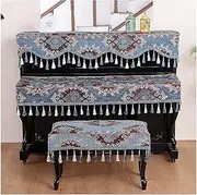Grand Piano Cover, Upright Top Cover Keyboard Cover Chair Cover Set, Modern Minimalist Piano Cover, Fashionable Elegant Thick Electronic Piano Cover (Color : Blue, Size : Three Piece Set)