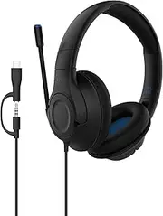 Belkin SoundForm Inspire Wired Over-Ear Headset for Kids, Online Learning & Travel w/Built-in Boom Mic, 85dB Safe Volume Limit - USB-C & 3.5mm - Compatible w/iPhone, iPad, Galaxy & More - [Black]