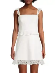 Aidan Mattox White Lace Mini Dress - Size 6 - Fit & Flare - Party Dress