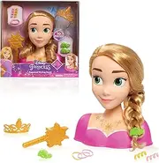 Disney Princess Rapunzel Styling Head, Blonde Hair, 10 Piece Pretend Play Set, Tangled, Kids Toys for Ages 3 Up by Just Play