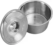 Didiseaon Seasoning Basin Lid Kitchenware Serving Dishes Condiment Cover Bowl Stainless Household Basin Silver