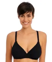 Freya Swim Ibiza Waves Underwire Plunge Bikini Top - Black (Size 16D)