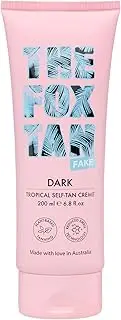 The Fox Tan Tropical Self-Tan Crème, Creates Sunless & Dark Streak-Free Tans, Nourishing Formula, Vegan & Cruelty-Free, 200mL