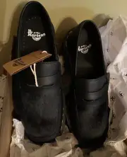 Dr Martens Penton Bex Sq. Hair-On Black Leather Loafers, Size 6, NWT in Box