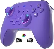 SZYUYU Switch Controller for Switch,Switch Pro Controller for Switch/OLED/Lite/PC with 7 Colors LED Light/3-level TURBO Adjustable,4-Speed Dual Vibration,Support Wake Up and Gyro Axis Motion