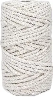 Leecogo 4.5mm Jute Rope 100 Feet Natural Craft Rope Twine String Perfect for Home Gardening Macrame Arts Crafts DIY Cat Scratching Post Replacement Repairing Recovering Cats Toy Making,White