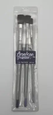 Loew-Cornell Artist Paint Brushes American Painter Fine Red Sable 2103 Flat