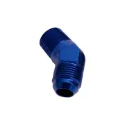 Aeroflow 45 Degree NPT To Male Flare Adapter Fitting 1/2" To -8 AN Blue