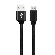 3A Micro USB Braided Fast Charging Data Cable 28cm For Xiaomi Redmi Note 5 S7 Edge S6 BLACK COLOR