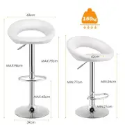 Set of 2 Adjustable Swivel Bar Stools with Non-Slip Base and Steel Footrest