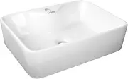 Cefito Bathroom Basin Vanity Sink, Ceramic Hand Wash Basins Vessel Sinks Above Counter Top Tools Kitchen Home Improvement, Rectangle High Gloss Finish Modern Scratch-Resistant White