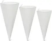 ZUJIACUN 3 Packs Reusable Cake Decoration Cotton Canvas Piping Icing Paper Cups, Frosted Cupcake Bags in 3 Sizes -10 "+12 "+ 14"