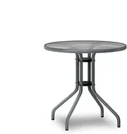 ALFORDSON Outdoor Dining Table Round, Garden Patio Furniture with Patio Desk for Outdoor Chairs, Indoor Bar Table for Patio, Garden, Lawn, Balcony and Swimming Pool Side, R60*70cm, Grey