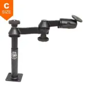 RAM Tele-Pole with 4" & 7" Poles, Double Swing Arms & Round Plate