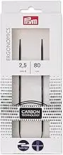 Prym Prym_215301-1 215 301 Circular Ergonomic Knitting Needle Carbon 2.5/80, Black, One Size