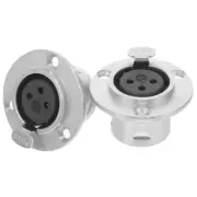 2pcs Audio Speaker Panel Adapter Panel Mount Microphone Connector 3