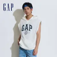 在飛比找momo購物網優惠-【GAP】男裝 Logo印花無袖帽T-白色(885520)