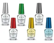 SNS Healthy Natural Nail Polish Bases&Sealers - SenShine 6 Bottle SET- 0.5 Oz ea
