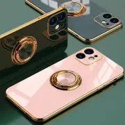 Bling Slim Ring Stand Phone Case For iPhone 16E 16 15 14 13 12 11 Pro Max XR XS
