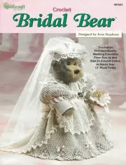 Bridal Bear Crochet Heirloom Quality Wedding Ensemble Plush Teddy Veil Nosegay