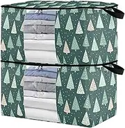 sanluoli 60L 2 Pack Under Bed Storage Containers with Reinforced Handles, clear window Drawers For Closet Organizer