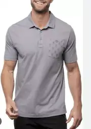 TRAVIS MATHEW Men's Can Can Gray Heather Pineapple Golf Polo NWT- 2XL