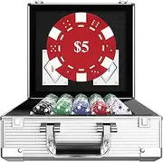 HEITOK Poker Chips, 600PCS Casino Chips Set with Numbers Aluminum Travel Case, Waterproof of 11.5 Gram Poker Set for Texas Holdem Blackjack Gambling