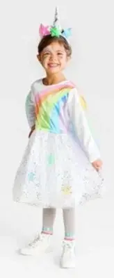 Kids' Light Up Twinkle Stars Unicorn Halloween Costume Dress! (Size: 4-5T)