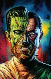 Dracula Wolfman Frankenstein Mummy Creature Mashup Movie Poster 11x17 Glossy