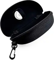 [GATYZGEAR] Lightweight Hard Shell Glasses Case with Hidden AirTag Holder and Clip, Black, Track Eyewear with Find My App, Black