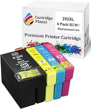 Cartridge Planet 4 Pack (1BK,1C,1M,1Y) Compatible Ink for Epson 252XL for Epson Workforce WF-3620 WF-3640 WF-7610 WF-7620 WF-7710 WF-7720 WF-7725
