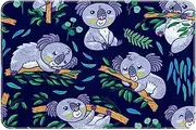 Door Mat, Outdoor Indoor Doormat, Durable Floor Mat Non Slip Rug, Front Doormat for Entryway, Patio, Koala Cartoon Animal Tropical Leaves