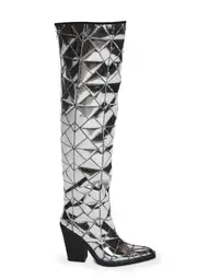 [SIMMI] Dalton-6 Cowboy Boots - Silver