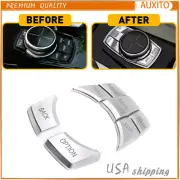 Silver 5-Button Decoration Trims For BMW Multimedia iDrive Knob Control Button (for: BMW)
