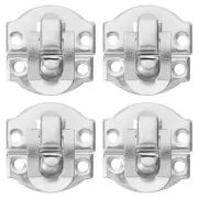 4Set Retro Toggle Hasp Latch, Duckbilled Iron Latch (20x20mm, Silver)